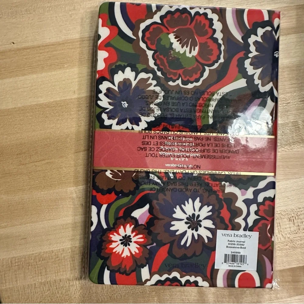 New Vera Bradley Fabric Journal Notebook Bossanova Bold Floral Ribbon bookmark